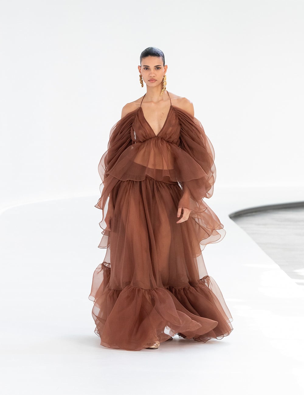 ZIMMERMANN Natura Gathered Skirt in Toffee