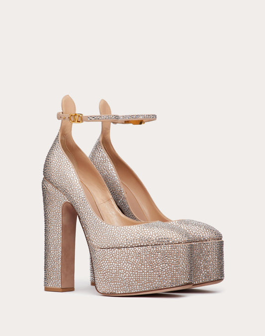 VALENTINO GARAVANI TAN-GO PUMP WITH CRYSTALS 155MM