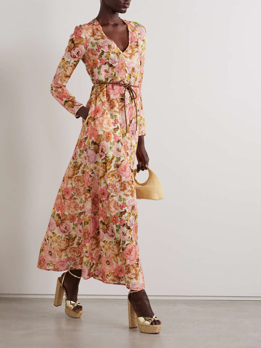 ZIMMERMANN
Golden Floral-Print Linen Maxi Dress