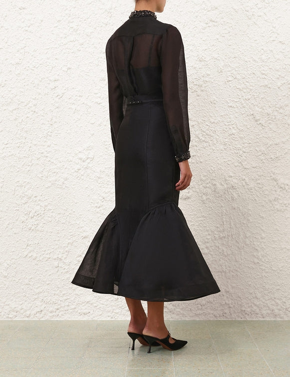 000011 ZIMMERMANN
Hypnotic Panelled Pencil Skirt – Black