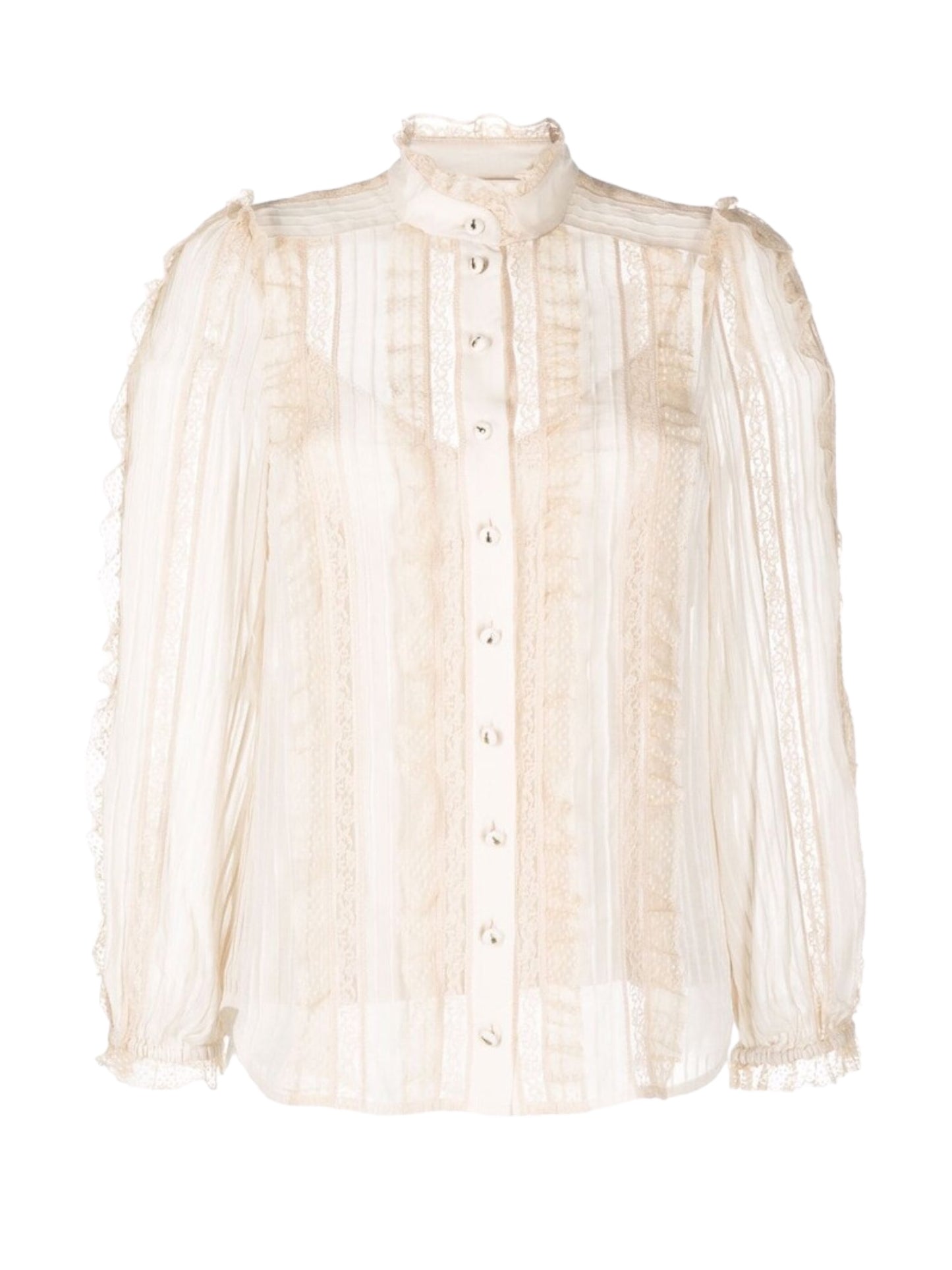 ZIMMERMANN Mock Neck Long Sleeve Blouse
