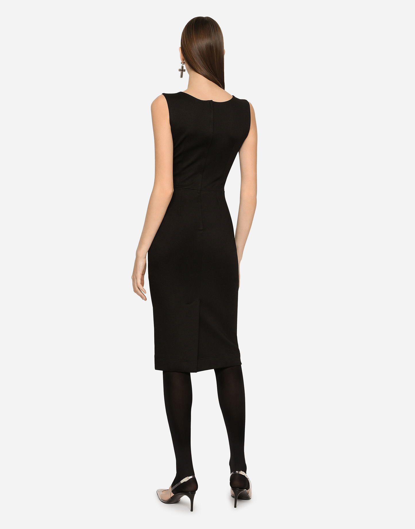 DOLCE & GABBANA Sleeveless Milano rib midi dress