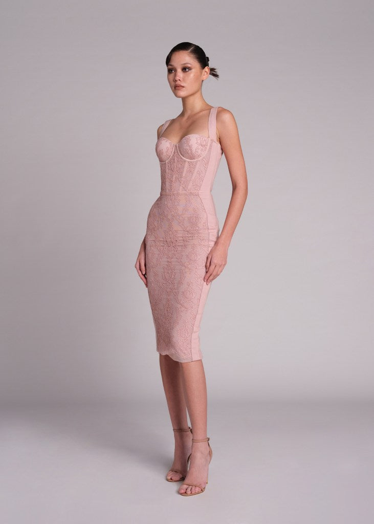POEM PINK DRESS WITH LACE