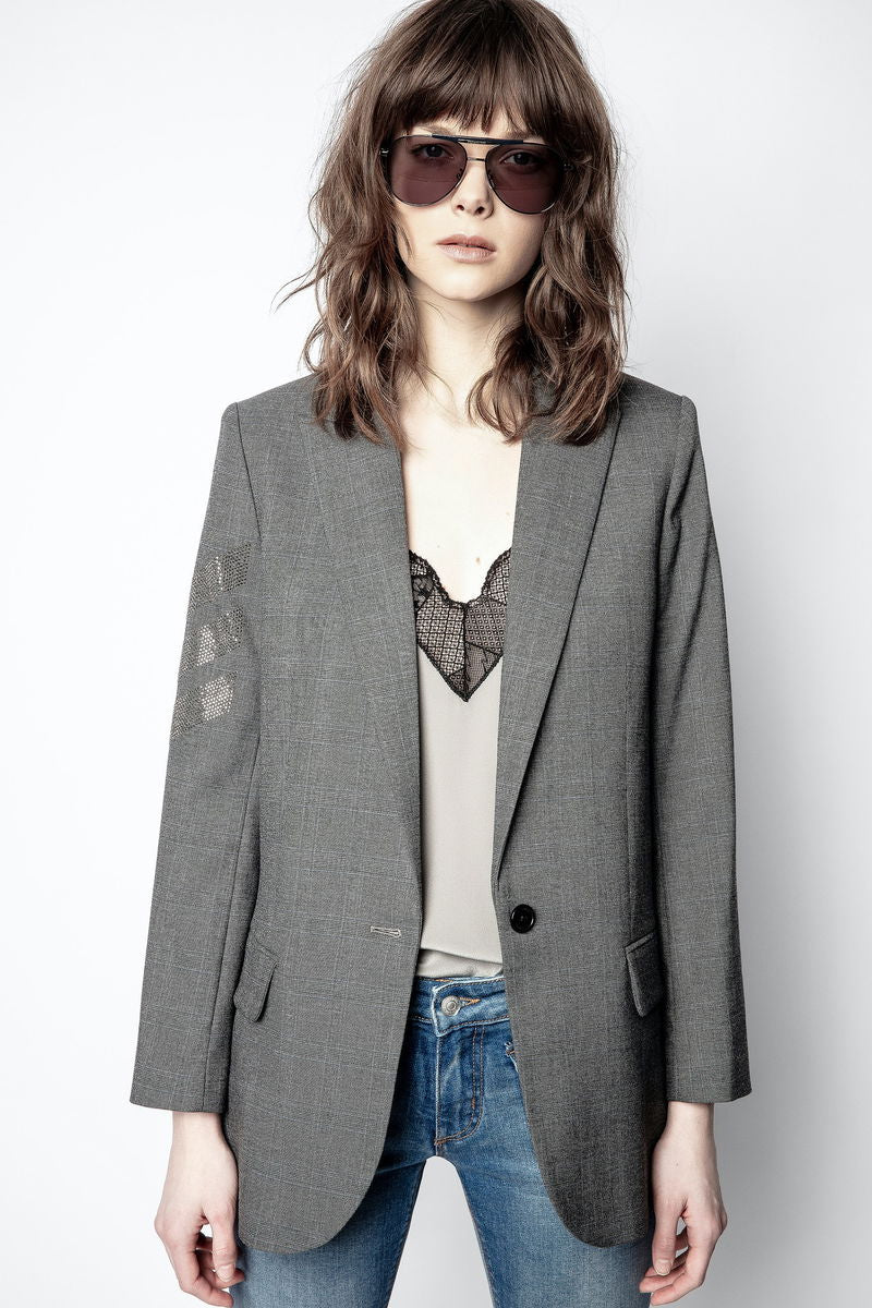 ZADIG & VOLTAIRE
Viva Car Strass Fleche Blazer – Grey