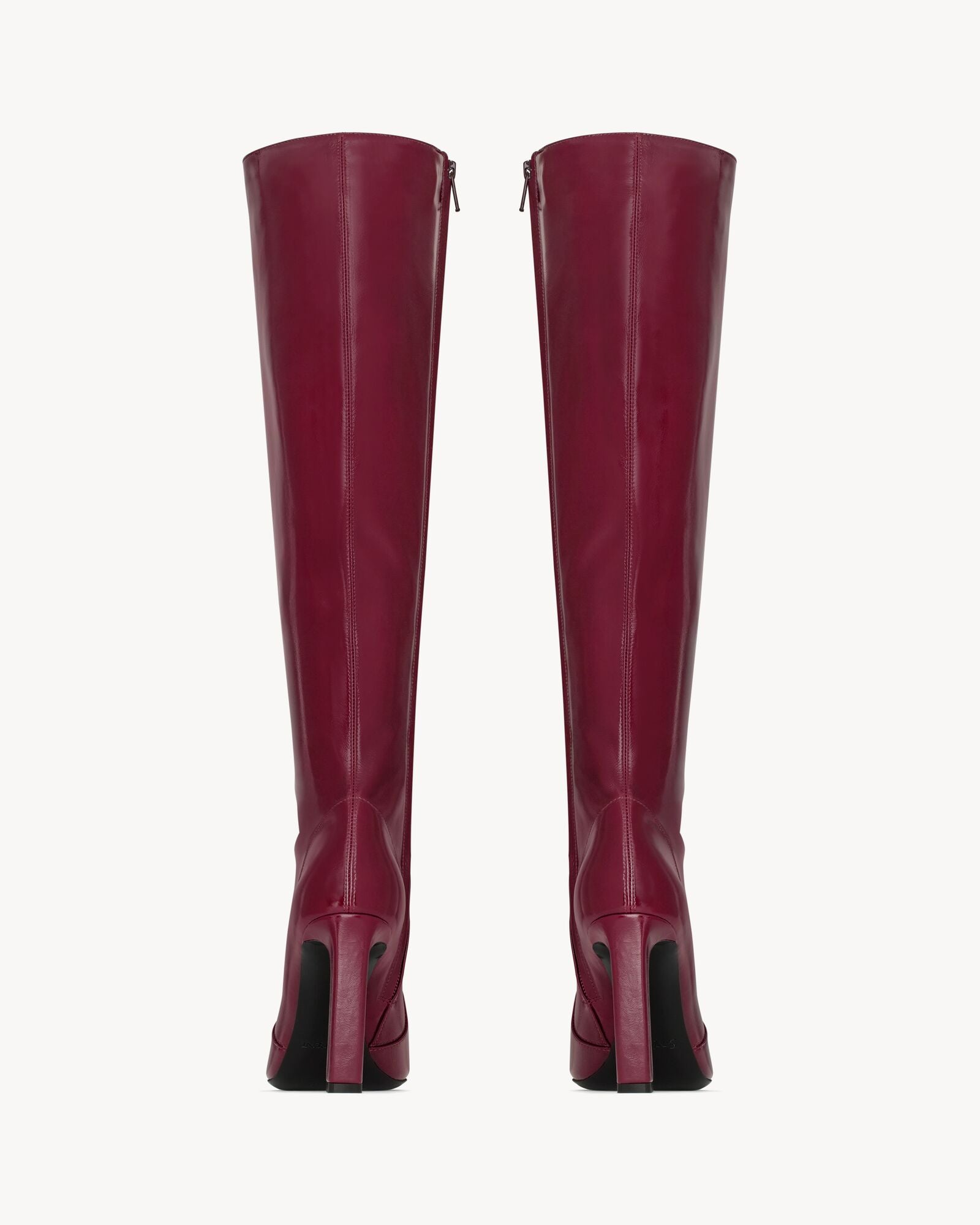 SAINT LAURENT Françoise Boots in Smooth Leather – Bordeaux