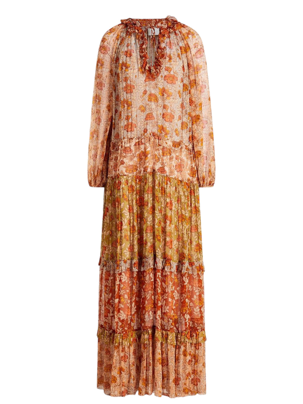 ZIMMERMANN Tiered floral-print georgette maxi dress