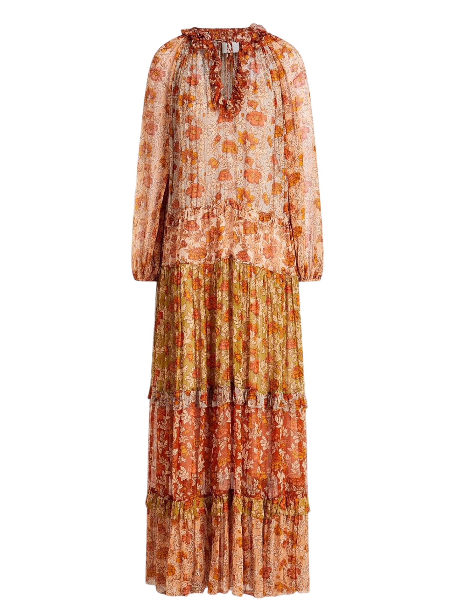 ZIMMERMANN Tiered floral-print georgette maxi dress