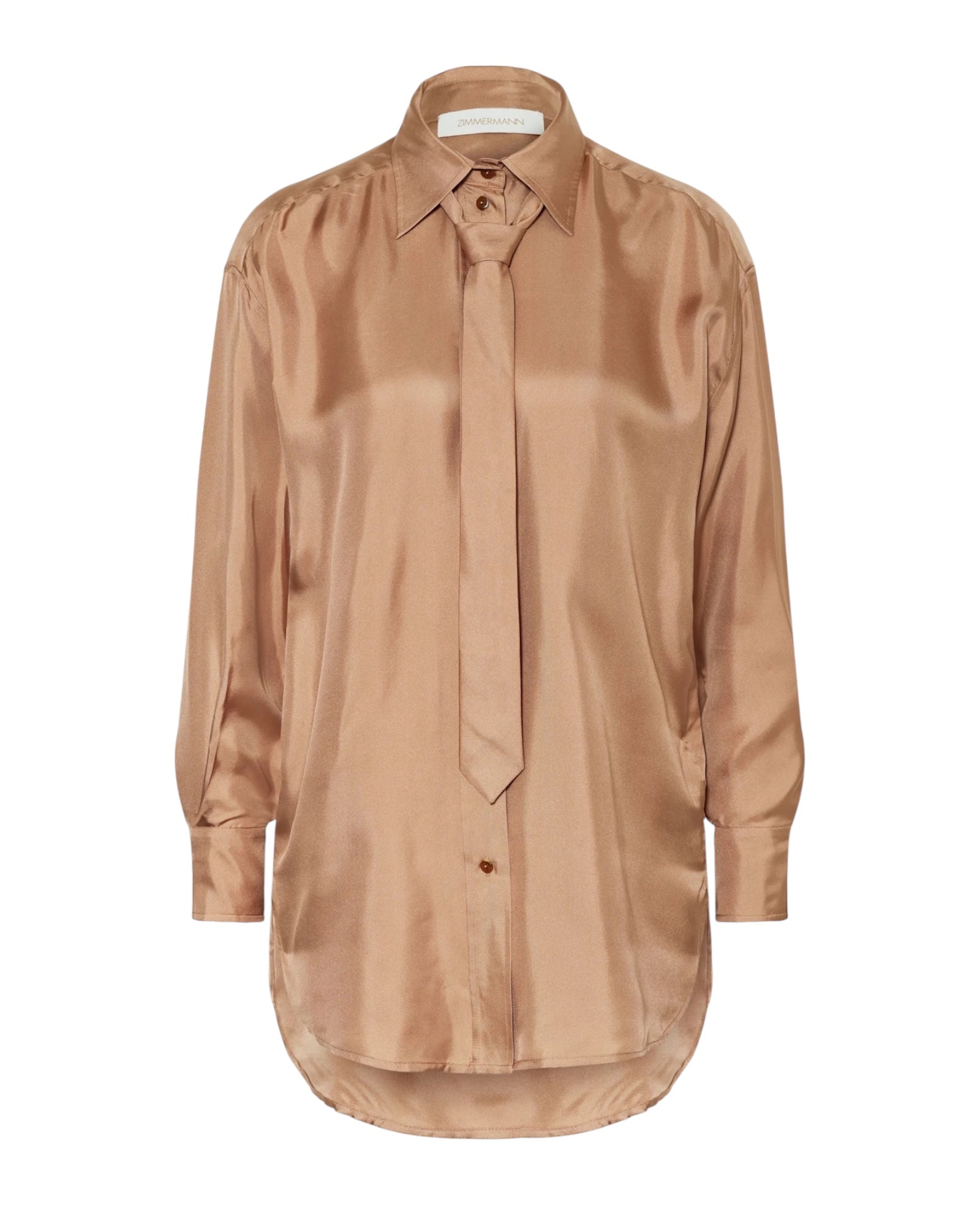 ZIMMERMANN Relaxed Tie Shirt – Biscuit