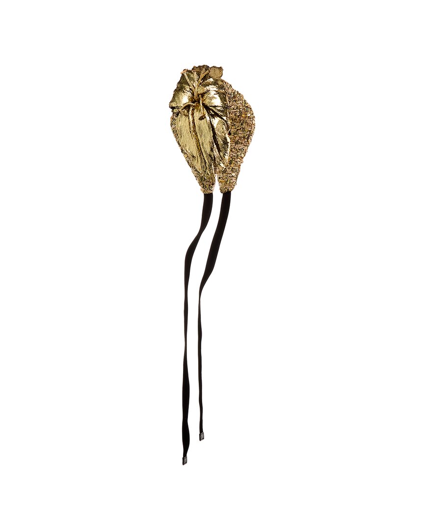 GUCCI Metallic Floral Statement Headband