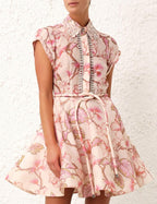 ZIMMERMANN Matchmaker Flip Dress in Coral Hibiscus