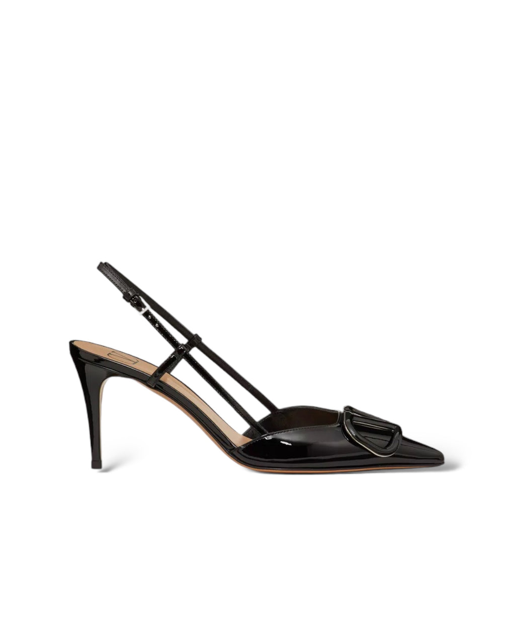 VALENTINO VLOGO SIGNATURE PATENT LEATHER SLINGBACK PUMP 80MM