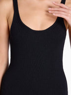 SAINT LAURENT Tank Top Dress in Ribbed Wool – Black