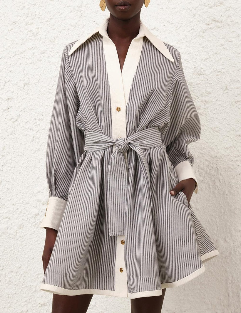 ZIMMERMANN
Hypnotic Tuck Mini Dress – Stripe