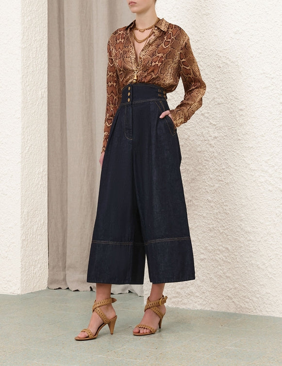 ZIMMERMANN Denim Culotte – Night Sky