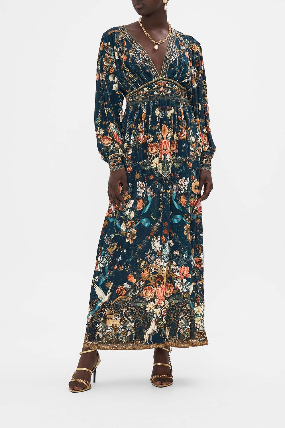 Camilla V Neck Waisted Jersey Dress