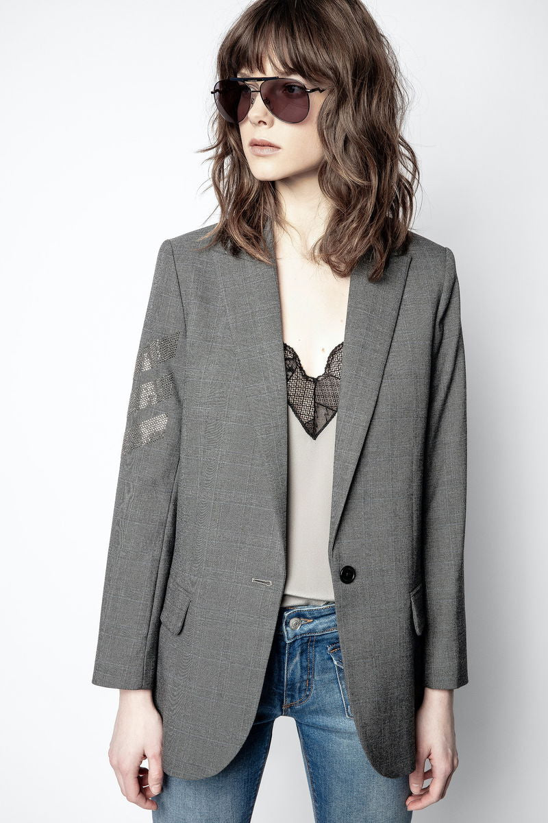 ZADIG & VOLTAIRE
Viva Car Strass Fleche Blazer – Grey