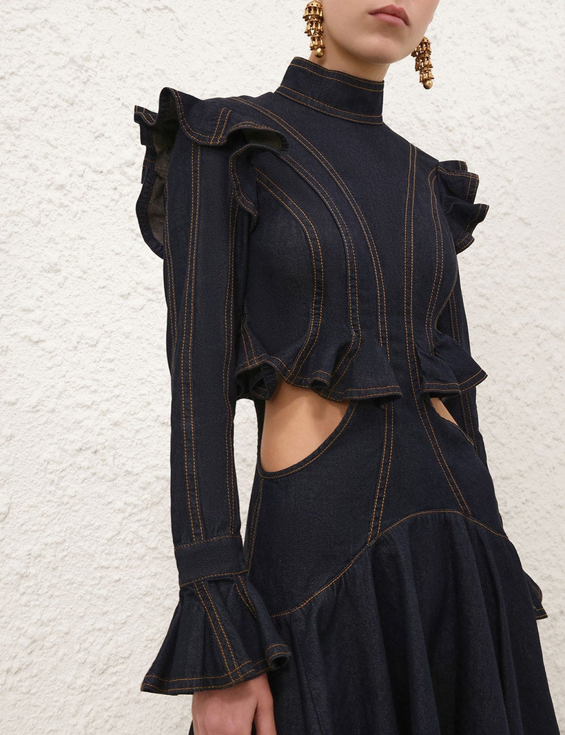 ZIMMERMANN
Hypnotic Denim Midi Dress – Night Sky