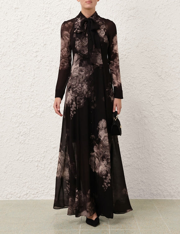 Zimmermann Hypnotic Maxi Shirt Dress — Ghost Floral