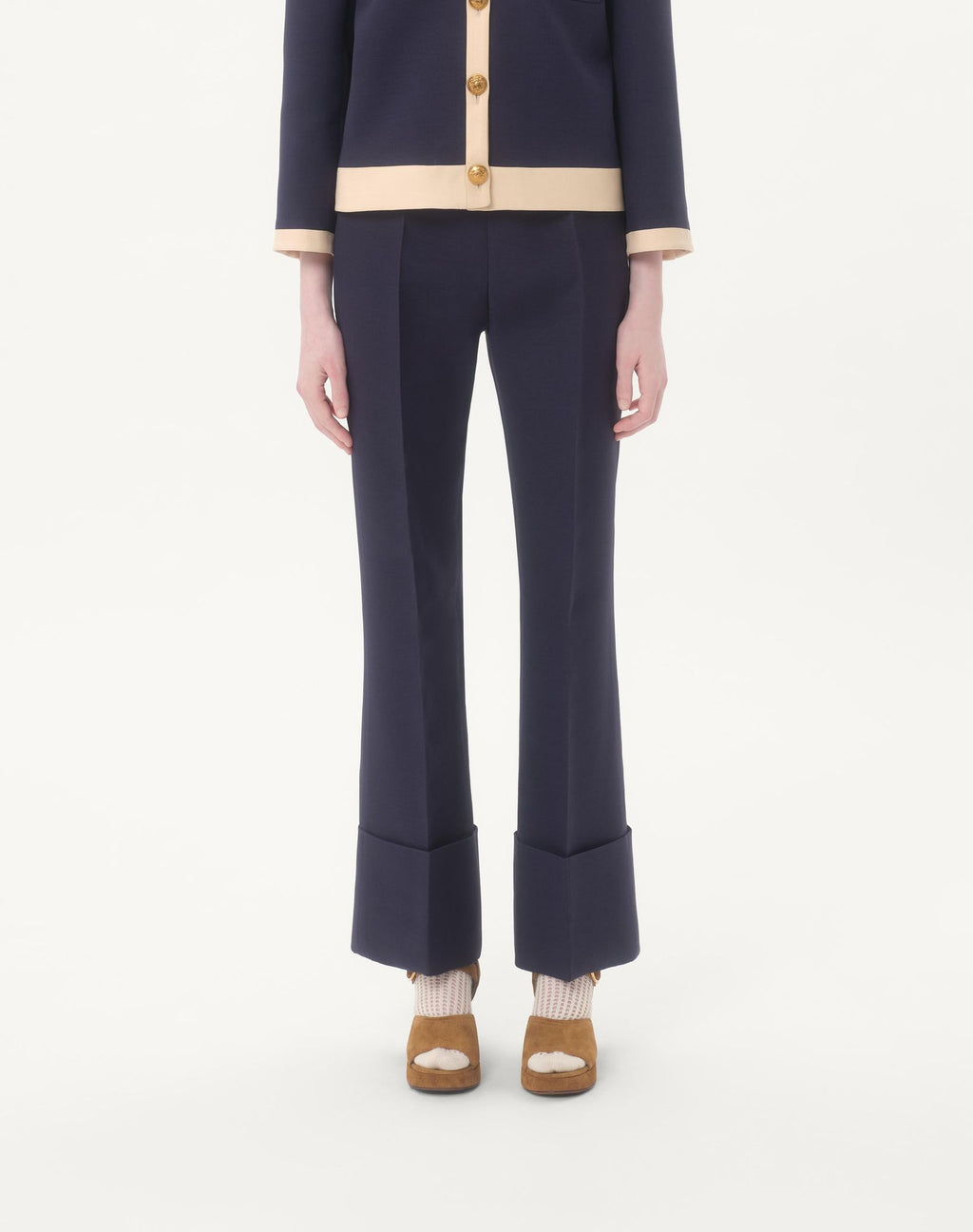 0002 VALENTINO GARAVANI — Crepe Couture Trousers