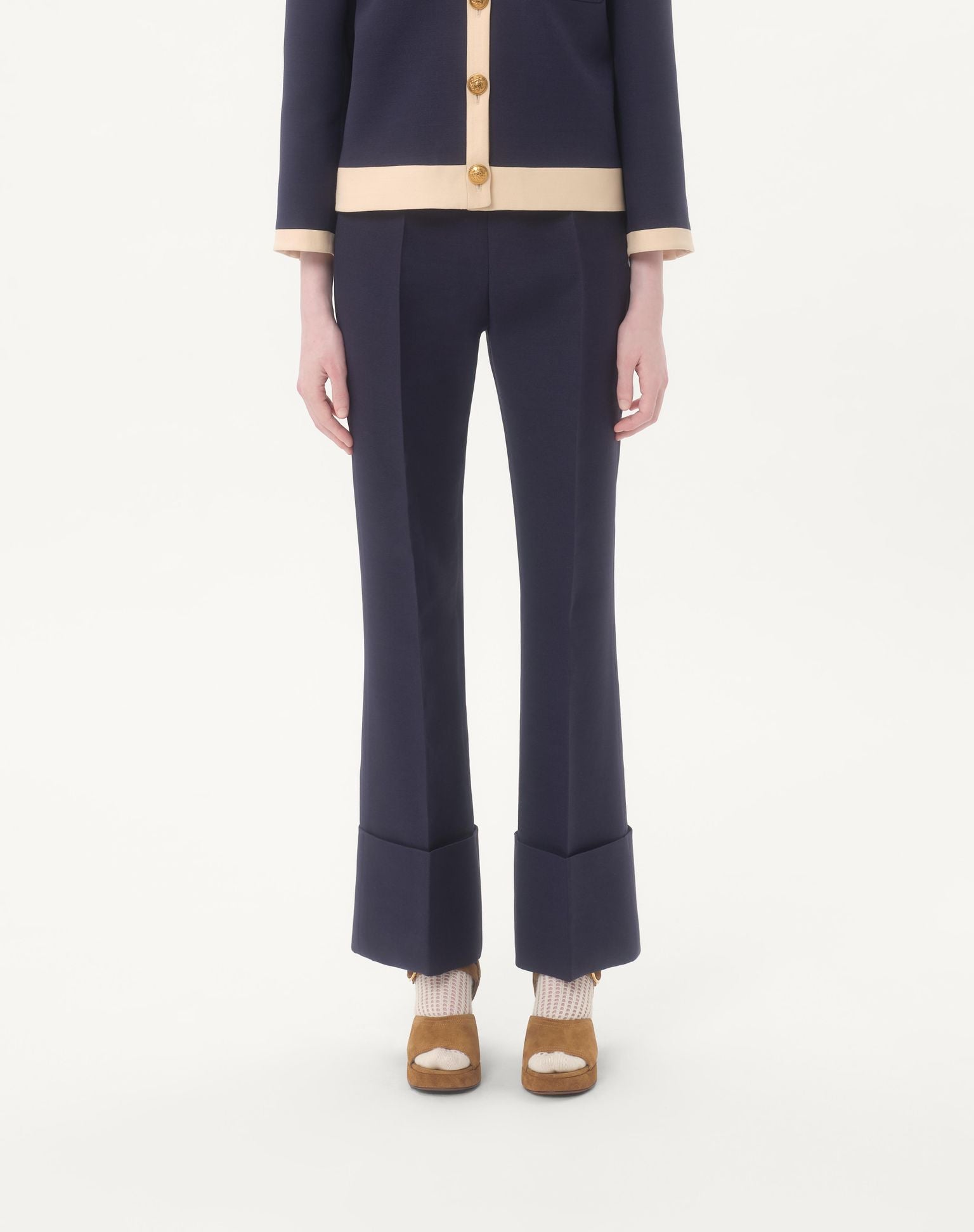 0002 VALENTINO GARAVANI — Crepe Couture Trousers