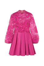 VALENTINO GARAVANI  
Embellished Tulle And Silk-Faille Mini Dress - Pink