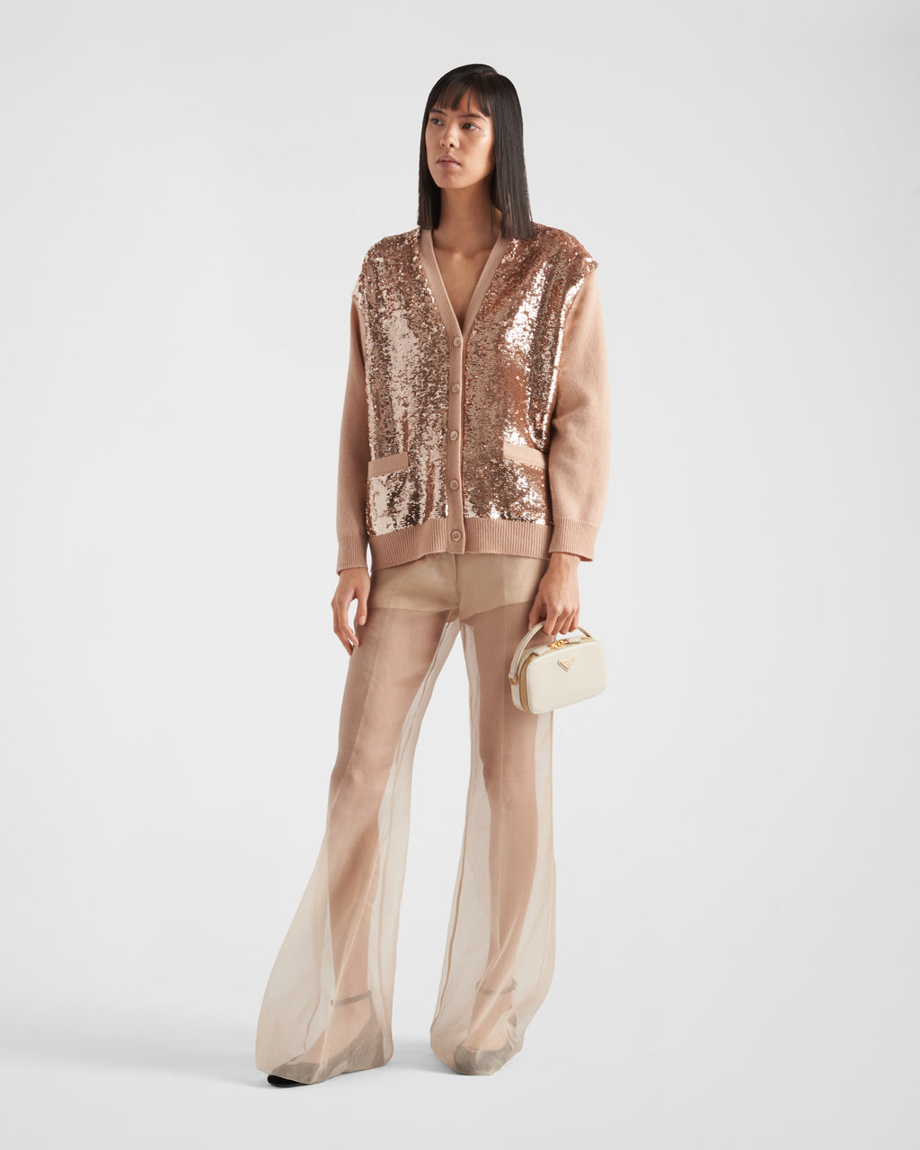 PRADA Cashmere and wool cardigan with sequins