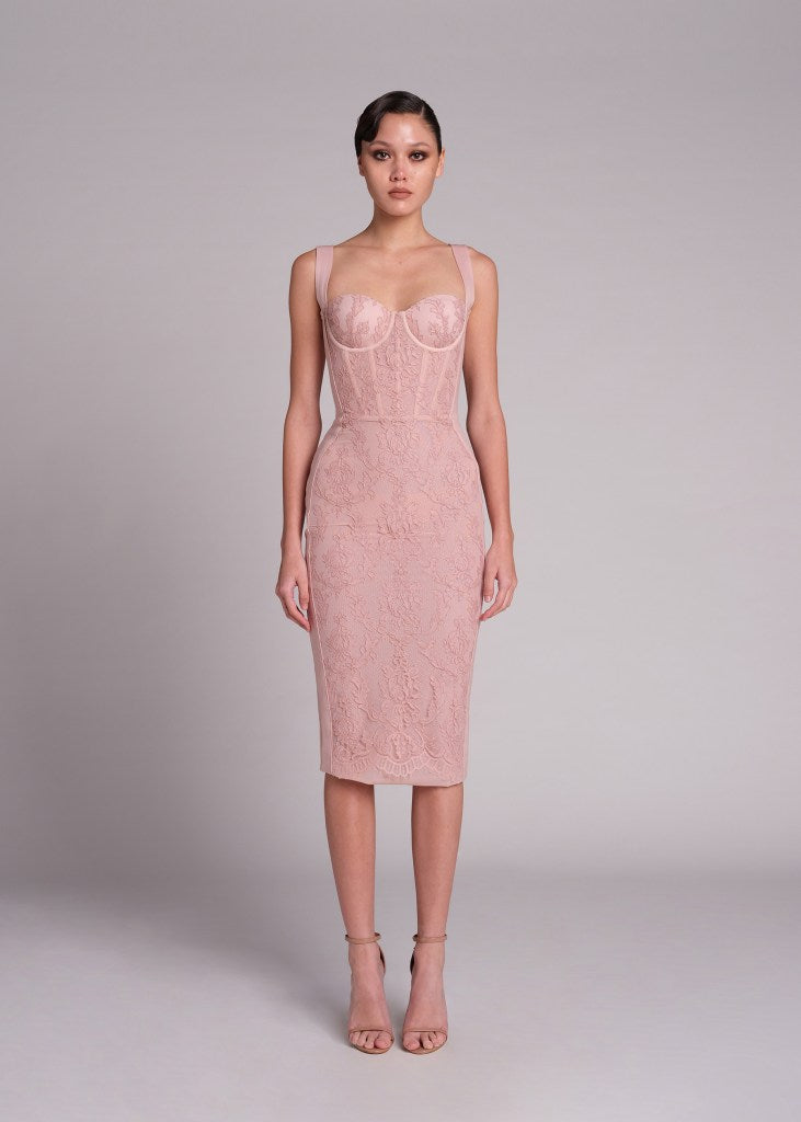 POEM PINK DRESS WITH LACE