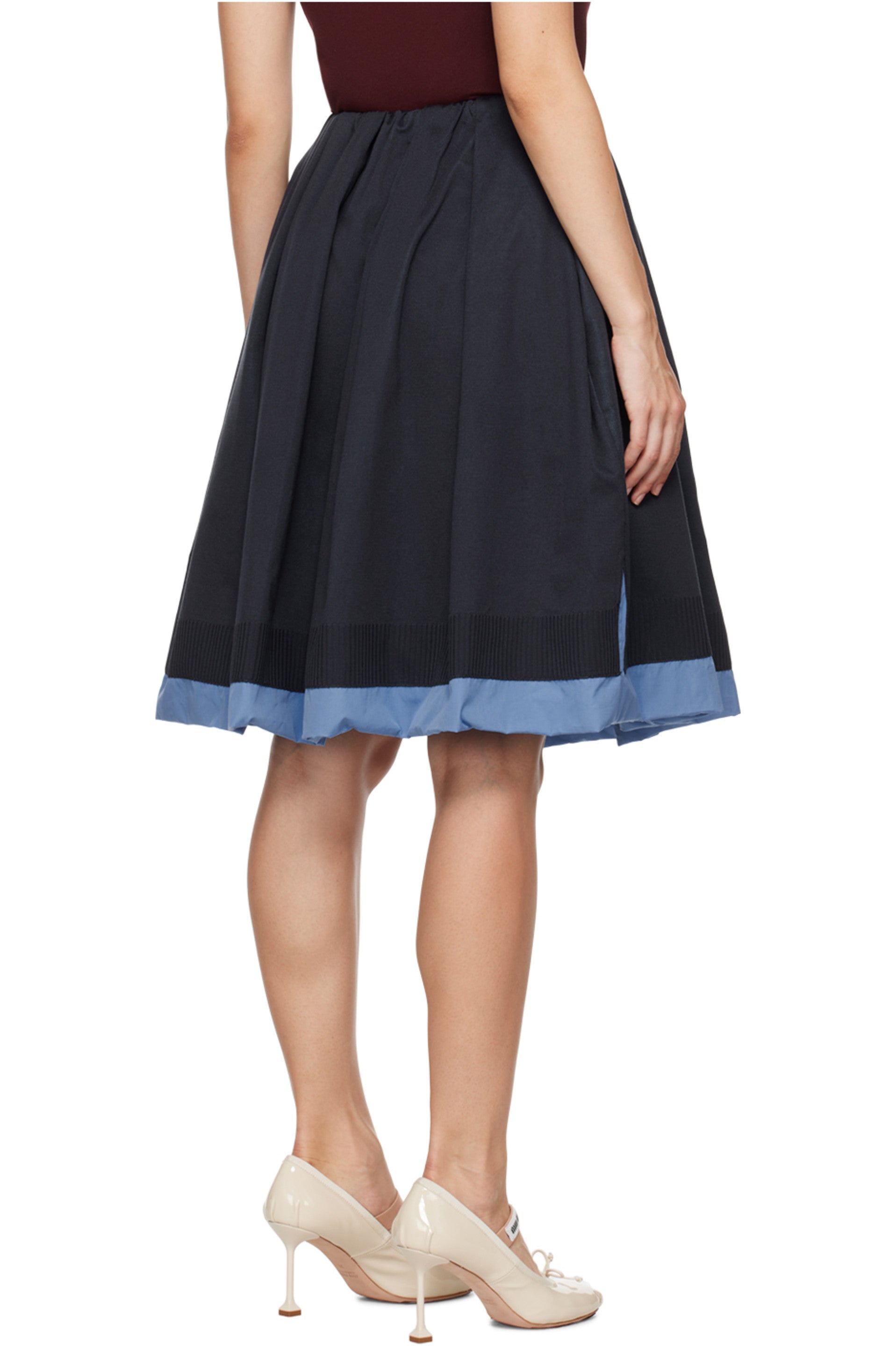 MIU MIU
Women's Knit And Poplin Skirt
Blue/Light Blue