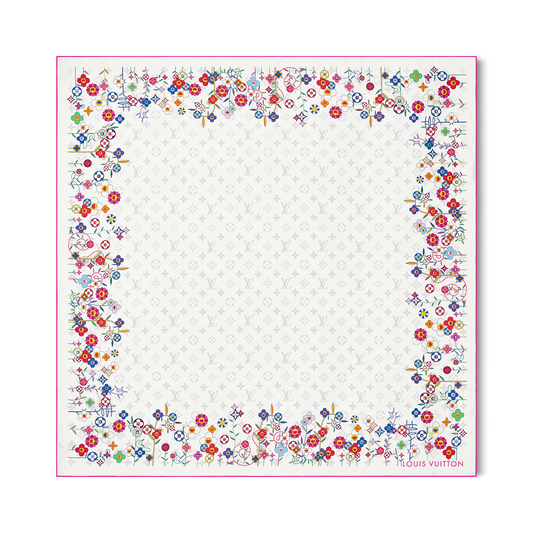 LOUIS VUITTON x MURAKAMI 
Monogram Superflat Flowers Square 90
