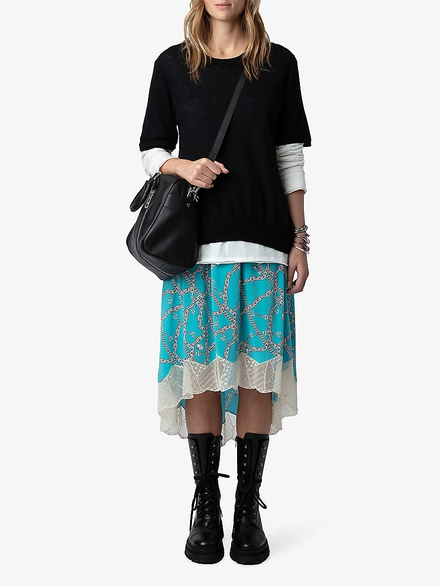 ZADIG & VOLTAIRE
Joslin Chain-Print Silk Midi Skirt