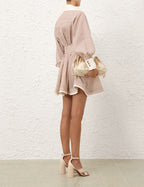 ZIMMERMANN Hypnotic Tuck Mini Dress – Tan Stripe