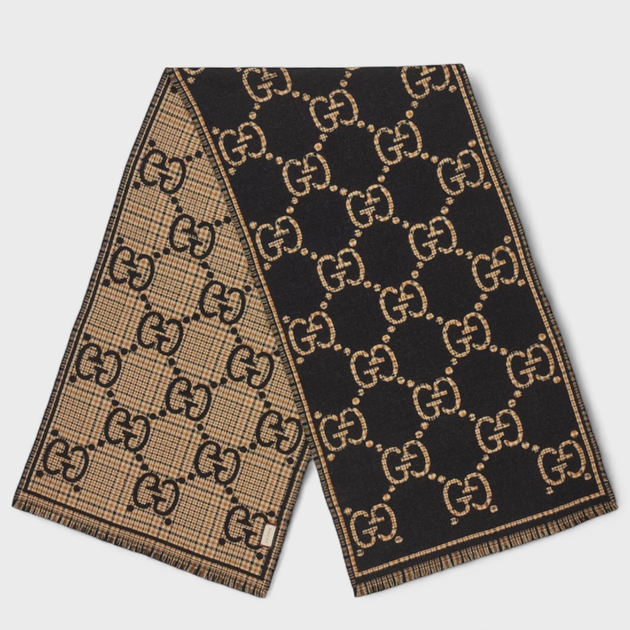 GUCCI — Check GG Wool Scarf