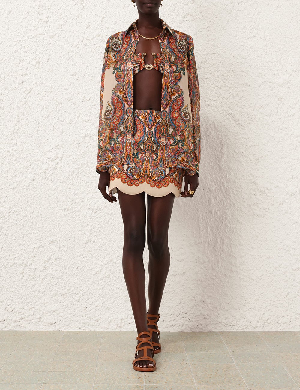 ZIMMERMANN Ottie Oversized Shirt in Multi Paisley