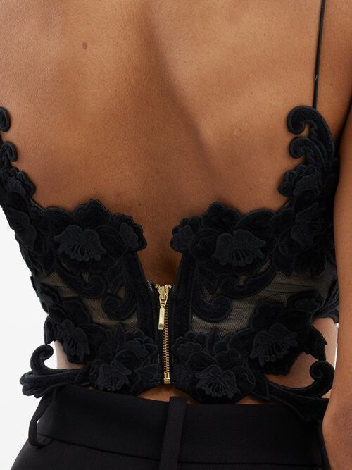 ZIMMERMANN Sensory velvet crop top