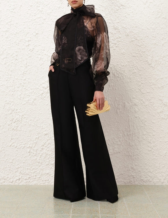 Zimmermann Hypnotic Pussybow Blouse — Ghost Floral