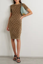 FENDI 
Monogram knitted dress
