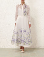 ZIMMERMANN Natura Flare Skirt in Blue Iris