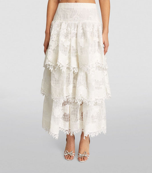 ZIMMERMANN High Tide basque-waist skirt
