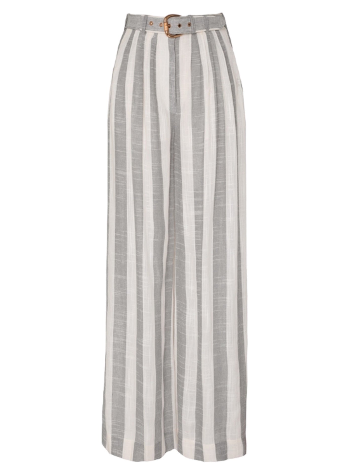 ZIMMERMANN Matchmaker Pin Tuck Pant in Blue/Cream Stripe