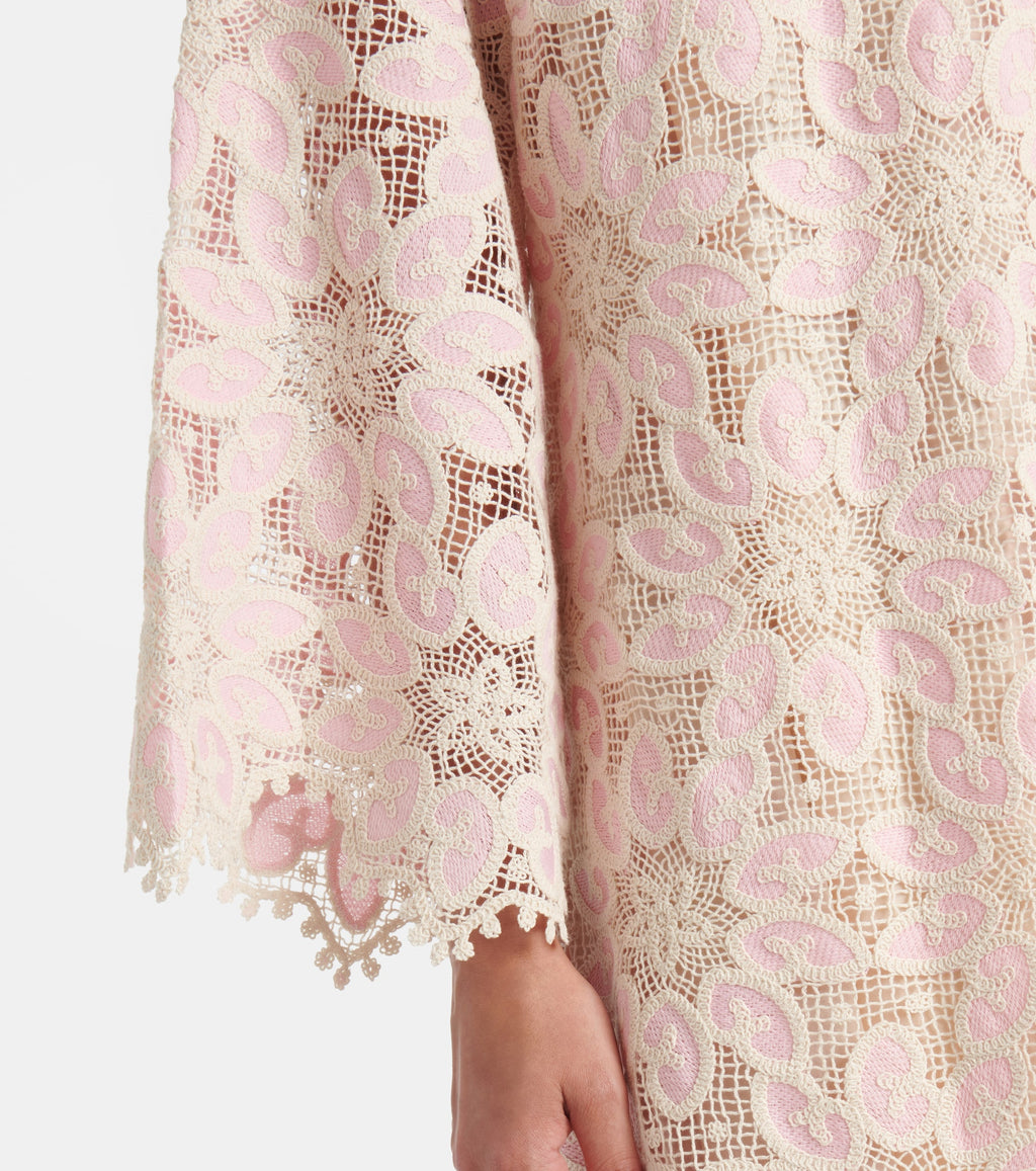 ZIMMERMANN Ottie Scallop Edge Lace Midi Dress