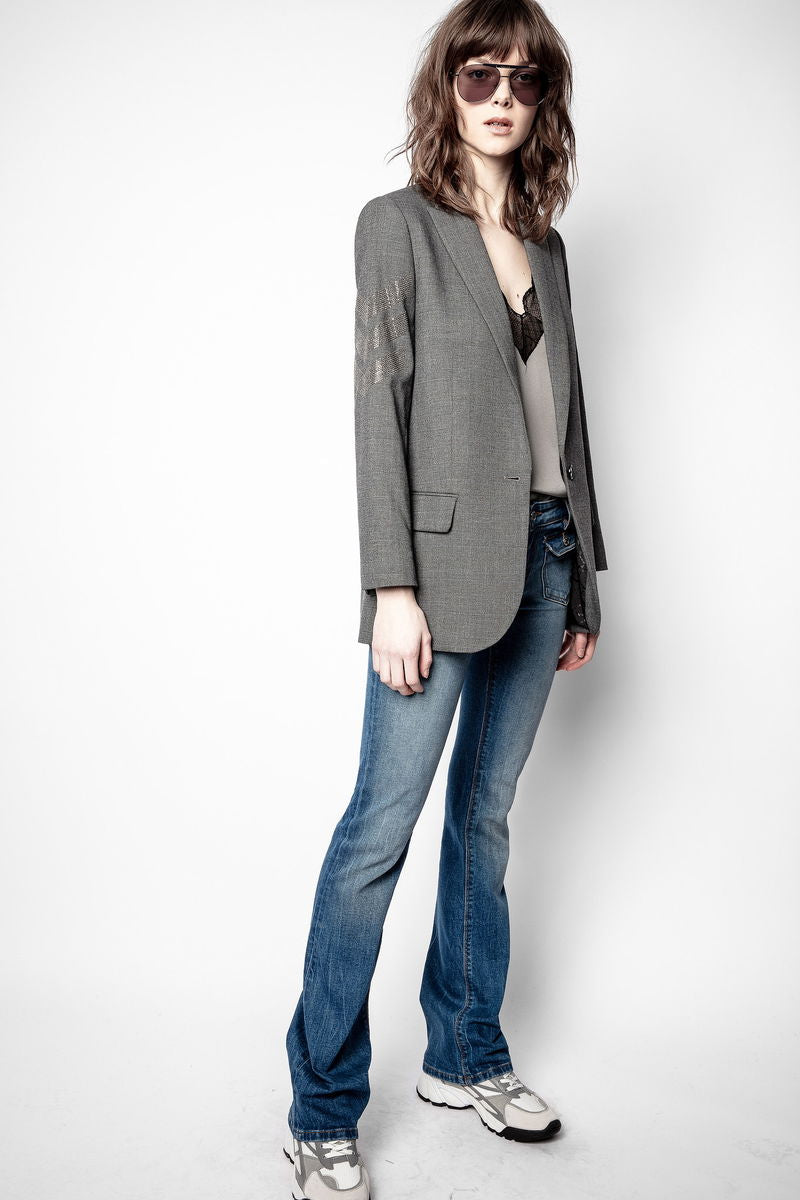 ZADIG & VOLTAIRE
Viva Car Strass Fleche Blazer – Grey