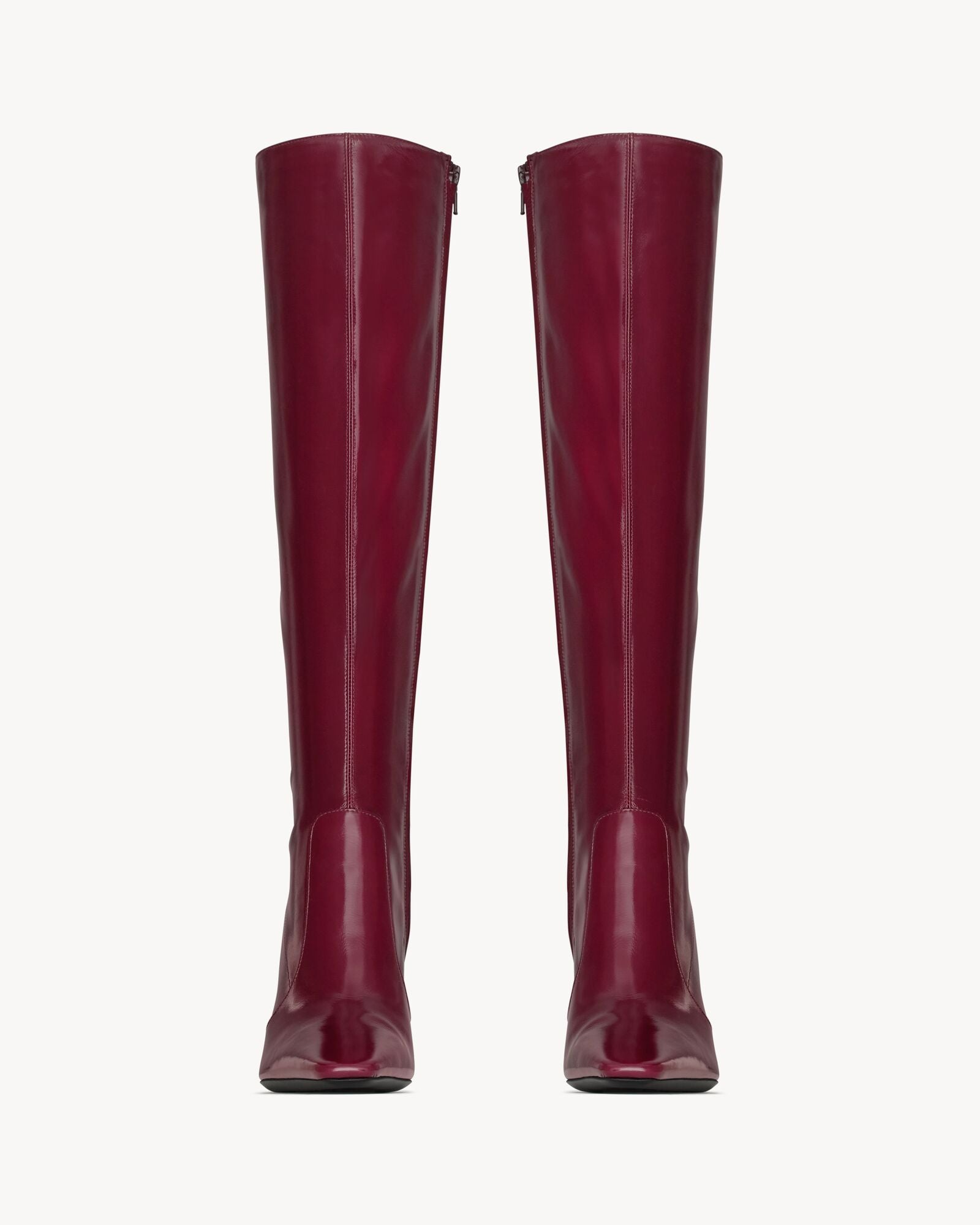 SAINT LAURENT Françoise Boots in Smooth Leather – Bordeaux