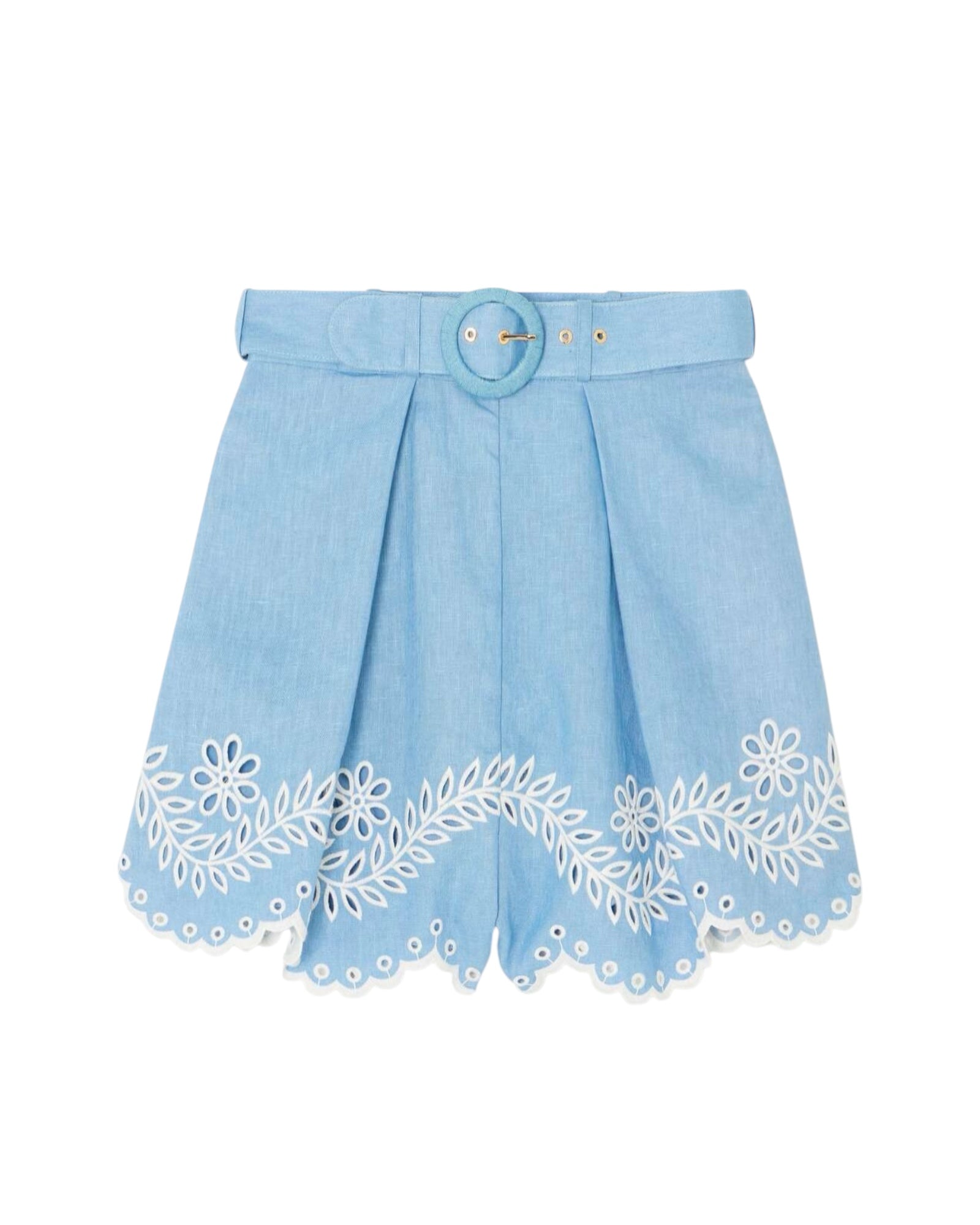 ZIMMERMANN

Junie Embroidered High-Rise Linen Shorts