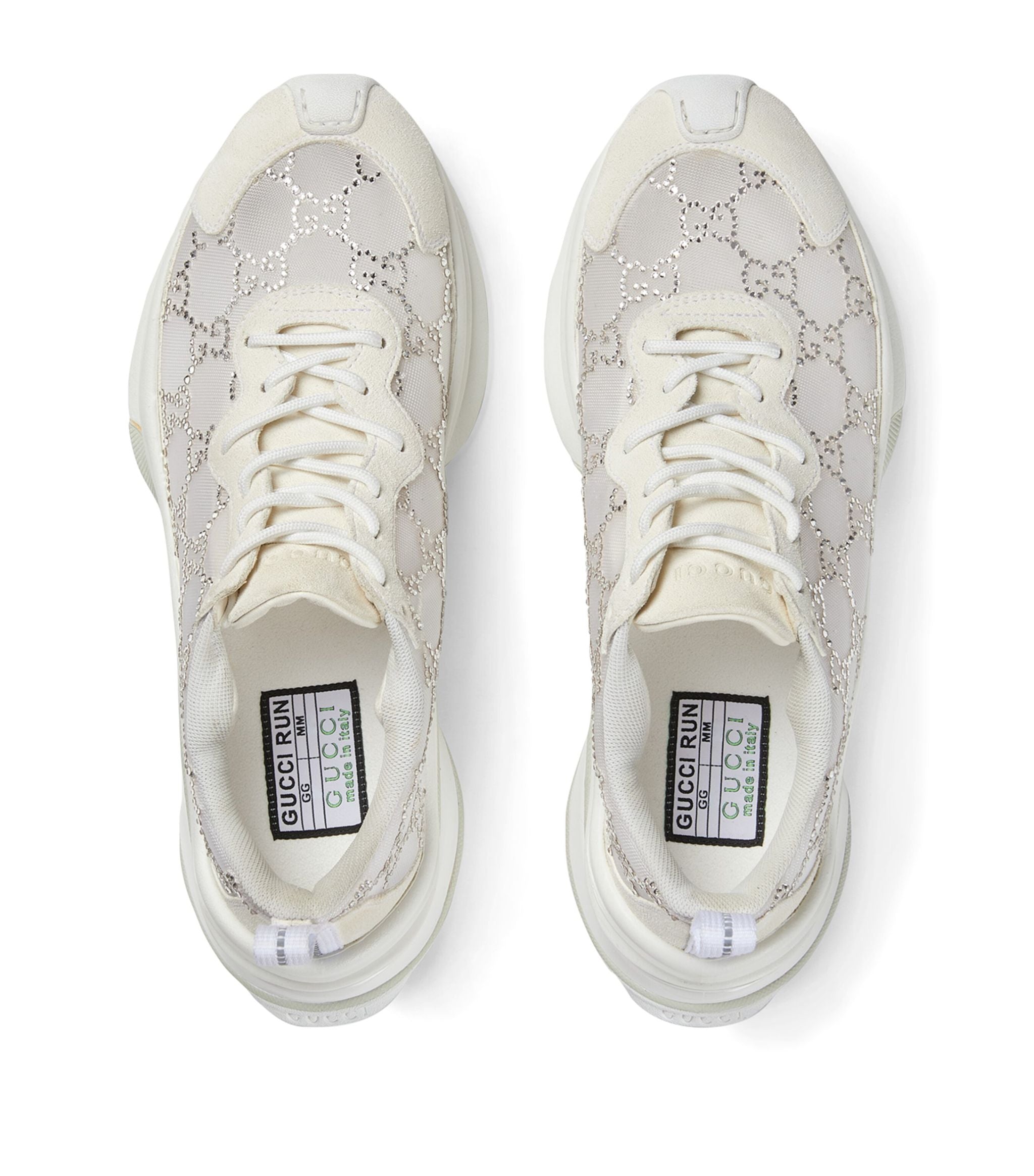 GUCCI
Run GG suede-trimmed crystal-embellished mesh sneakers