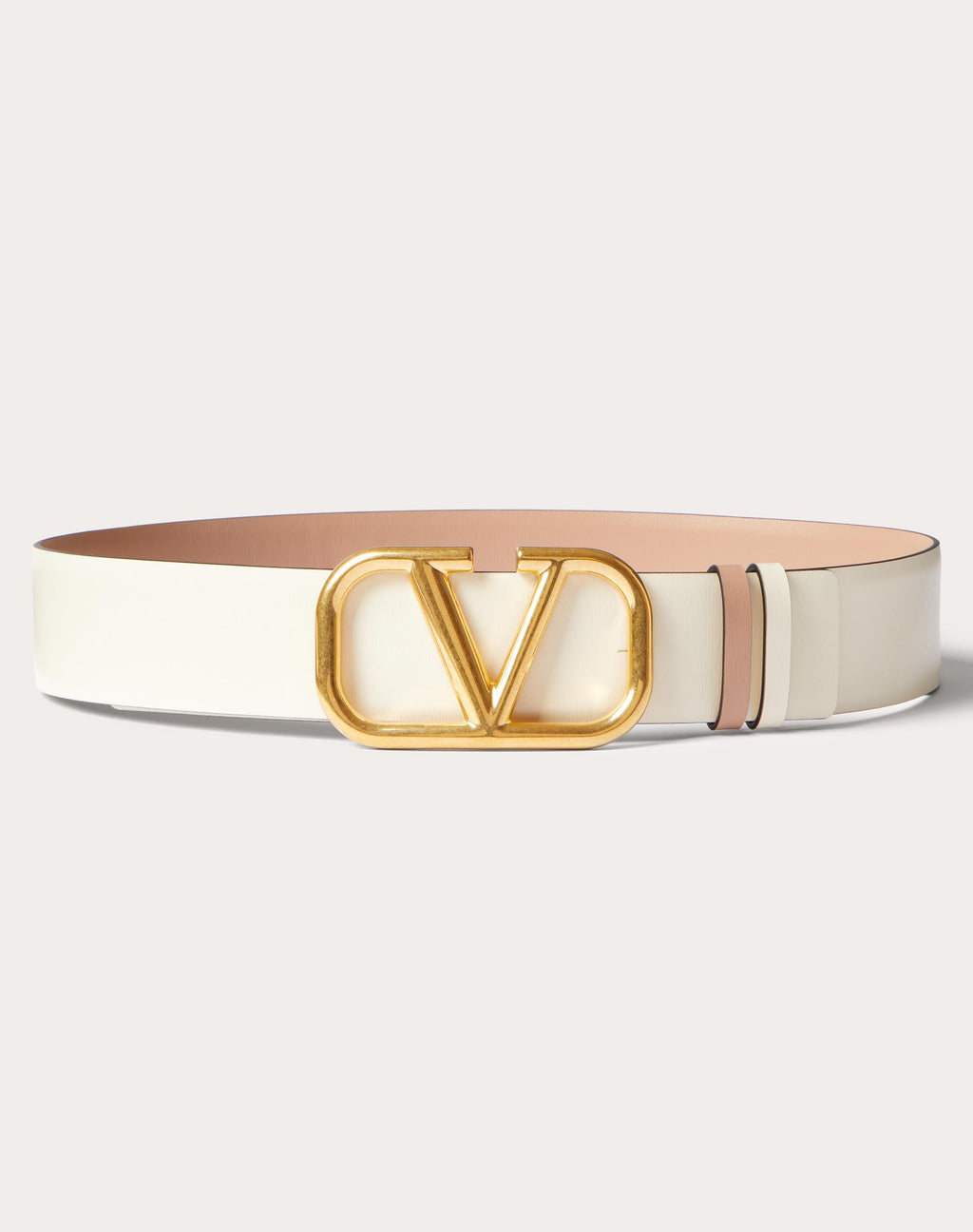 VALENTINO GARAVANI  REVERSIBLE VLOGO SIGNATURE BELT IN GLOSSY CALFSKIN 40 MM