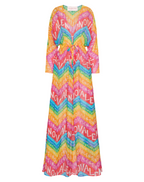 VALENTINO CHEVRON MUSLIN EVENING DRESS