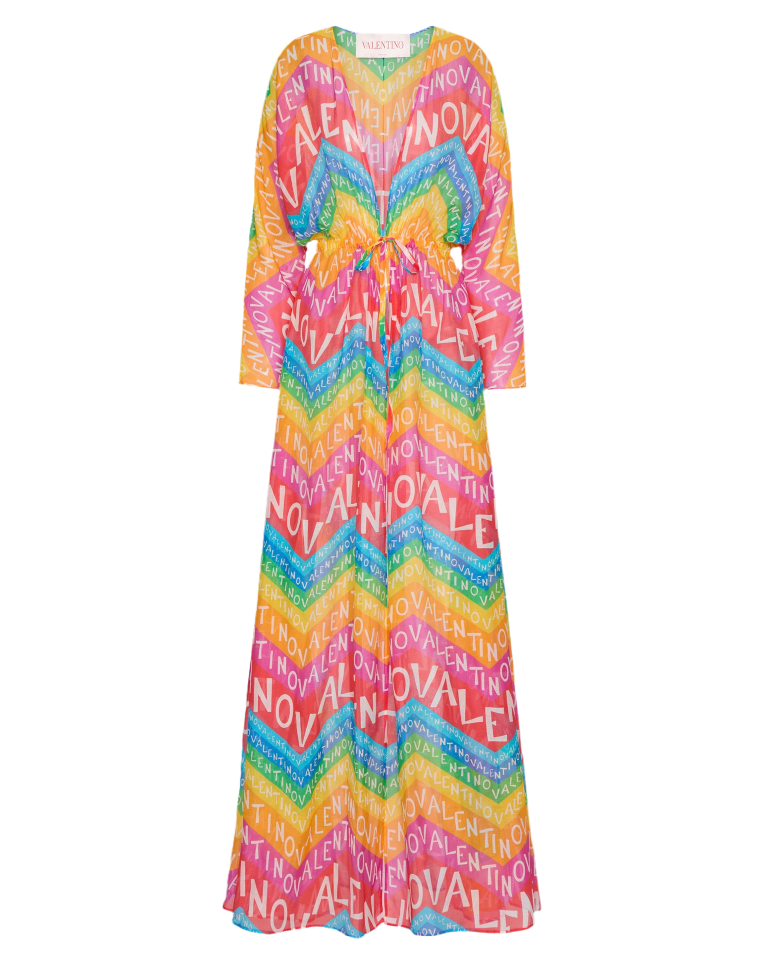 VALENTINO CHEVRON MUSLIN EVENING DRESS