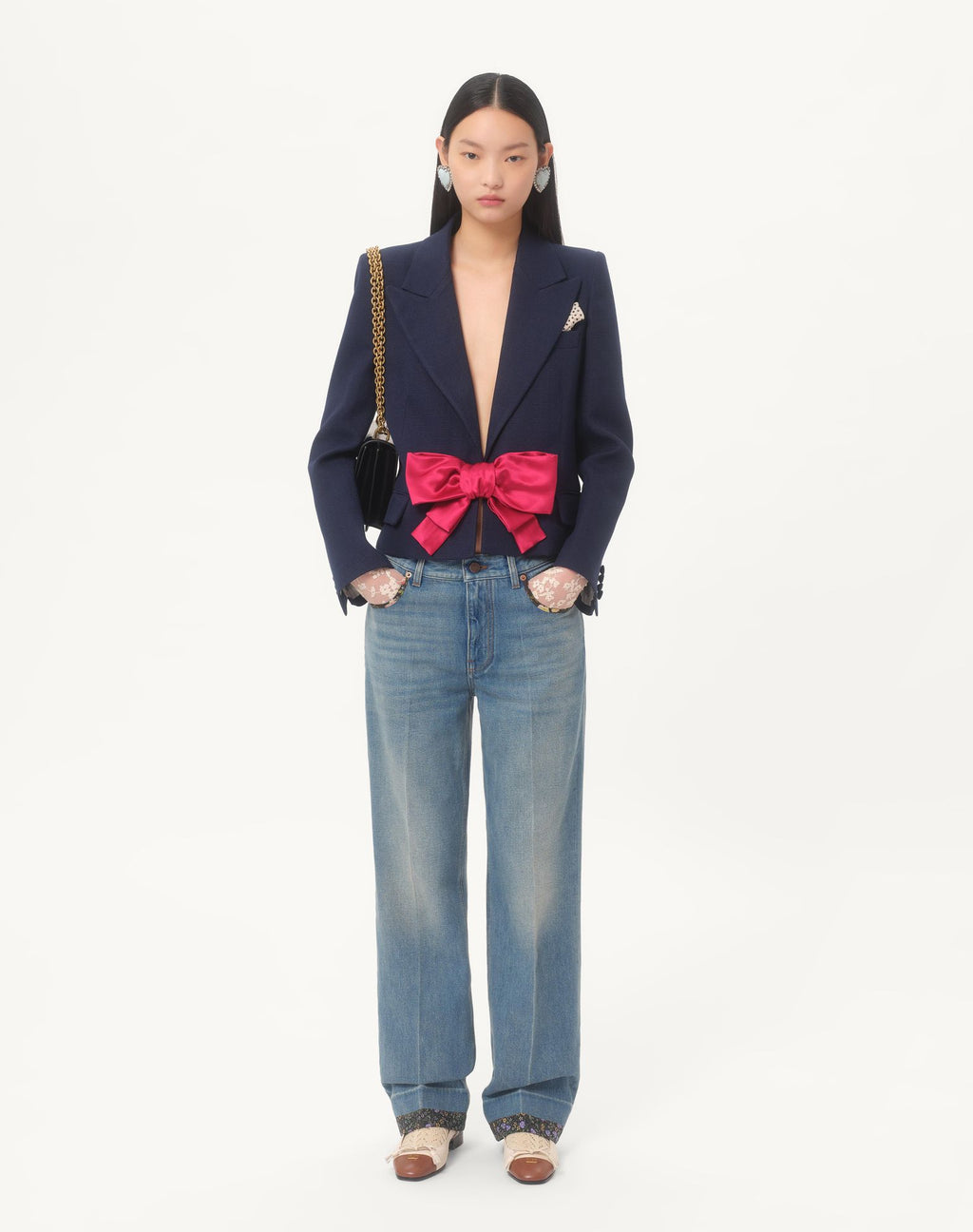 0001  VALENTINO GARAVANI — Viscose Jacket with Bow