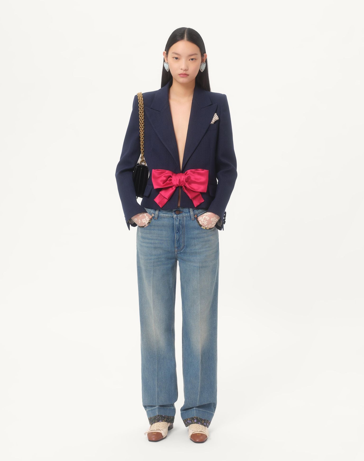 0001  VALENTINO GARAVANI — Viscose Jacket with Bow