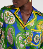 0108 ALÉMAIS

Printed Silk Satin Blouse & Wide-Leg Pants Set